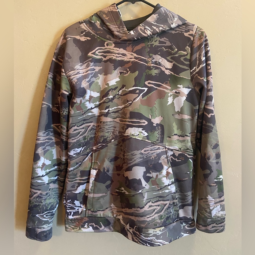 Kids Under Armour Cold Gear Camo hoodie size YXL